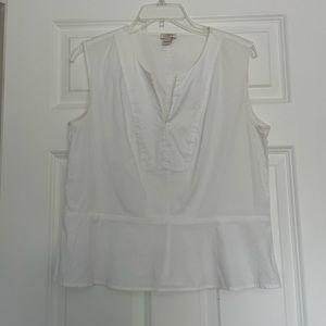 J. Crew White Sleeveless Cotton Blouse